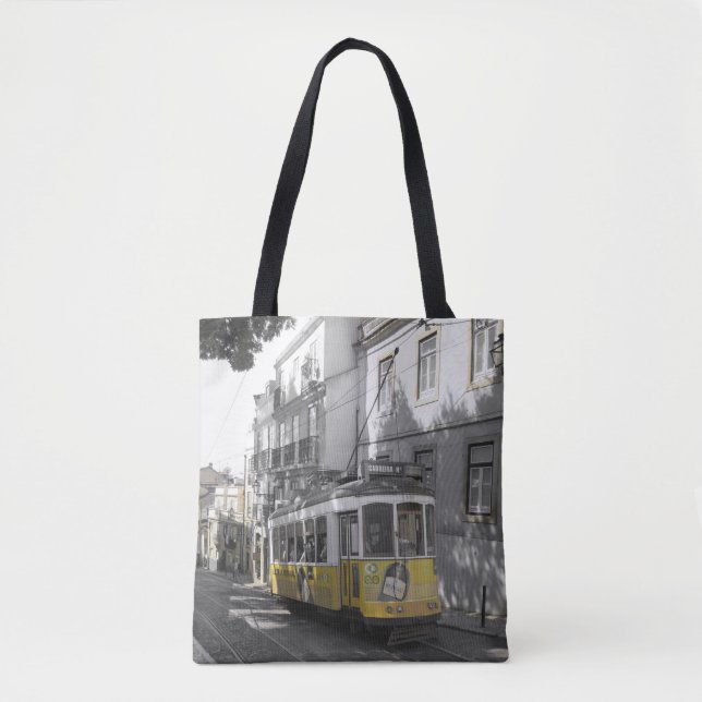 Bolso De Tela Tranvía amarilla de Lisboa (Anverso)