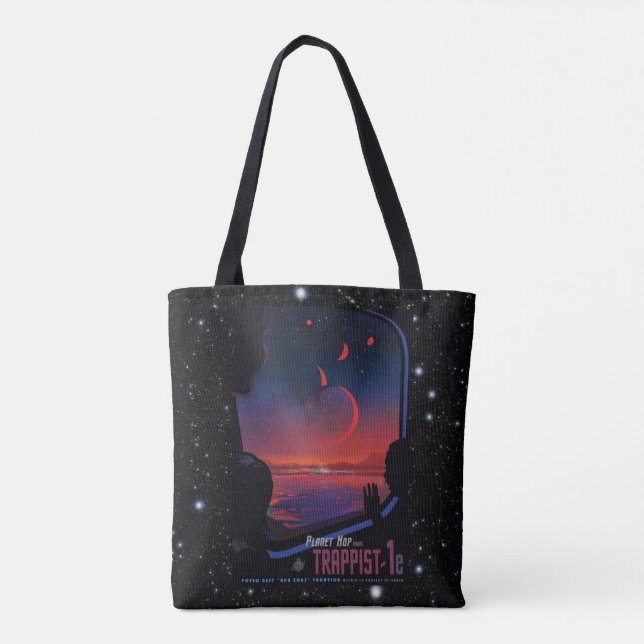 Bolso De Tela TRAPPIST-1 System Planet 1e turismo espacial retro (Reverso)