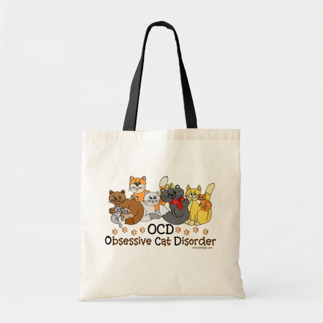 Bolso De Tela Trastorno obsesivo del gato por OCD (Frente)