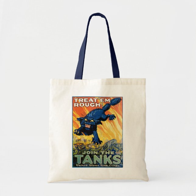 Bolso De Tela Trátalos Rough - Únete a los tanques (Frente)