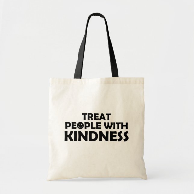 Bolso De Tela Tratar A La Gente Con Sonrisa Amable (Frente)