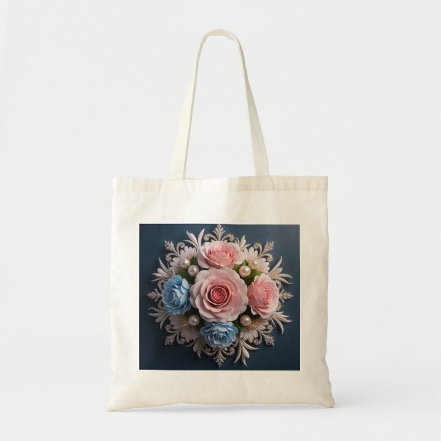 Bolso De Tela Trato de flores sin tiempo para ella (Frente)