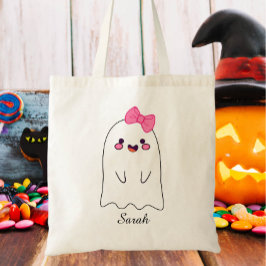 Bolso De Tela Trato de Halloween con Personalizado fantasma o du
