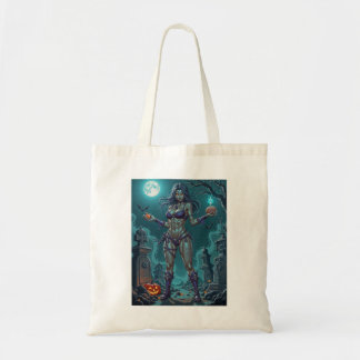 Bolso De Tela Trato de Halloween o Novia Zombie con cerebros