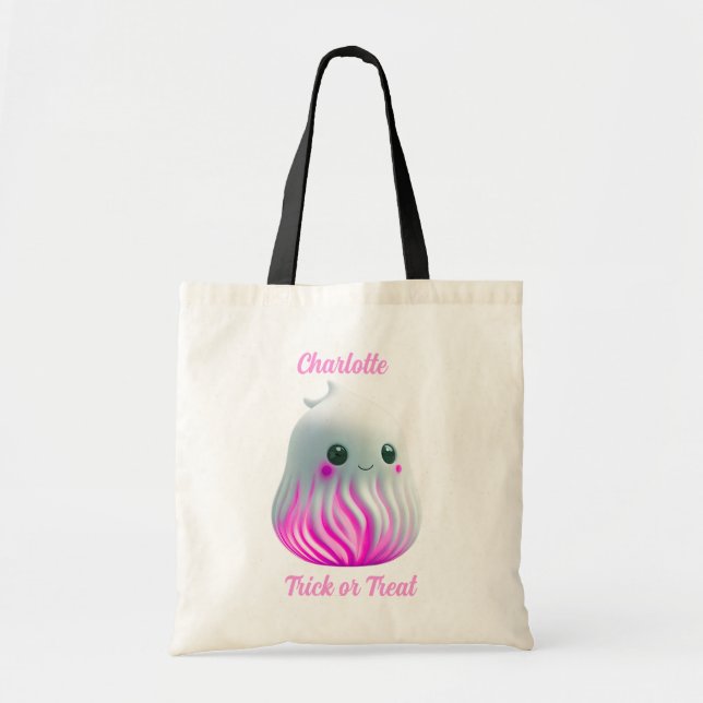 Bolso De Tela Trato o truco de fantasma kawaii (Frente)