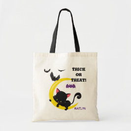 Bolso De Tela Trato o truco de Halloween para niños con gatitos 