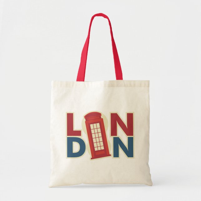 Bolso De Tela Travel Cities London Blue Red Phone Box (Frente)