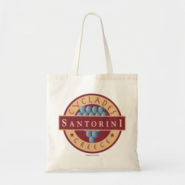 Bolso De Tela TRAVEL-Grecia-Santorini (Frente)