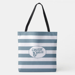 Bolso De Tela Travesía divertida de Cruiseaholic con las rayas