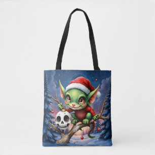 Bolso De Tela Travesura Alegre – El pequeño duende de Navidad.