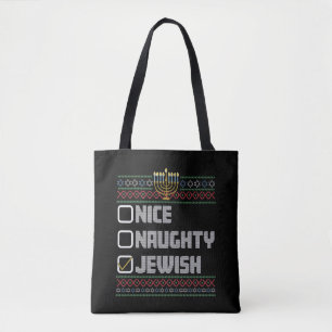 Bolso De Tela Travieso Agradable Judío Santa Feo Navidad Janucá