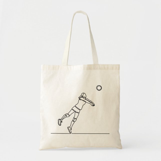 Bolso De Tela trazado de línea liberiana de voleibol (Frente)