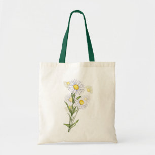 Bolso De Tela Trazo de trama de flor color blanco floral