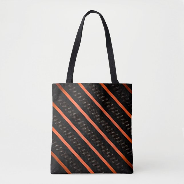 Bolso De Tela Trazo diagonal de doble patrón naranja (Anverso)