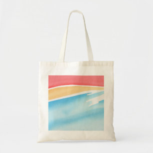 Bolso De Tela Trazos de acuarela de color rojo naranja y azul ge