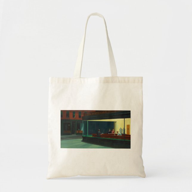 Bolso De Tela Trazos nocturnos - Edward Hopper (Frente)