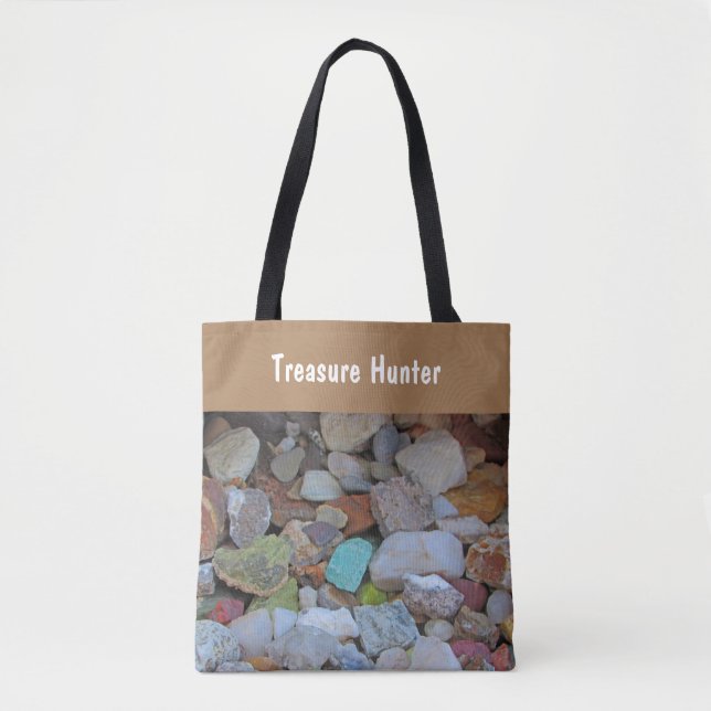 Bolso De Tela Treasure Hunter Rock Collection Stone Rockhound (Anverso)