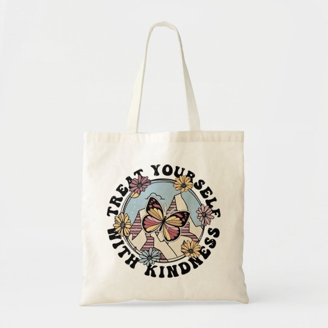 Bolso De Tela Treat Yourself With Kindness Tote Bag | Self Love  (Frente)