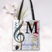 Treble Clef Music Note Monograma con nombres de co