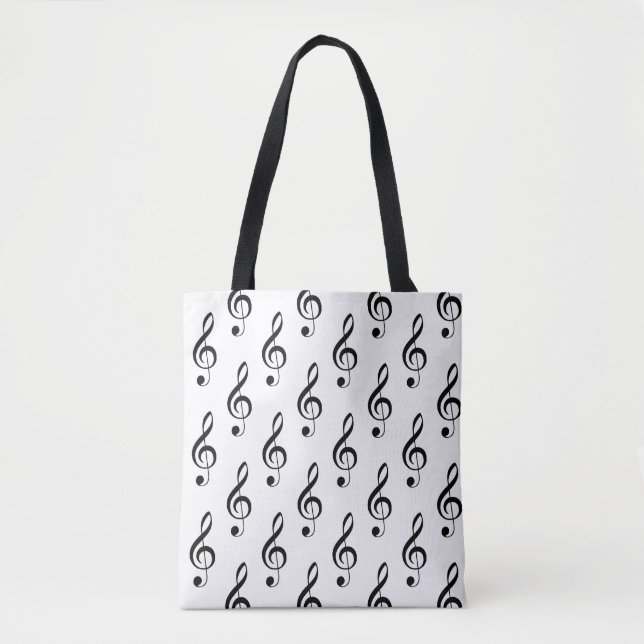 Bolso De Tela Treble Clef Musical Tote Bag (Anverso)