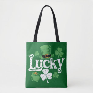 Bolso De Tela Trébol de la Suerte Día de San Patricio Trébol de