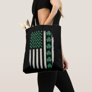 Bolso De Tela Tréboles de la bandera estadounidense Día de San P