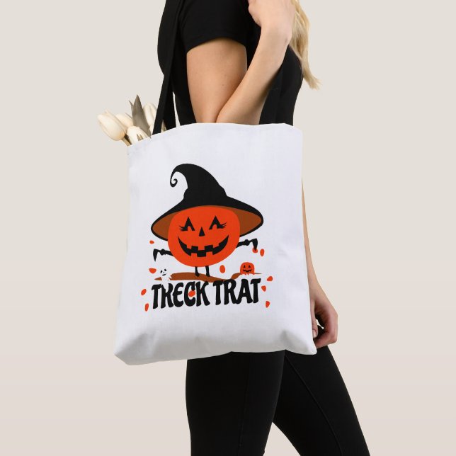 Bolso De Tela Treck Trat Pumpkin Sonriente (Detalle)