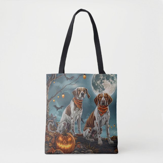 Bolso De Tela Treeing Walker Halloween Spooky (Anverso)