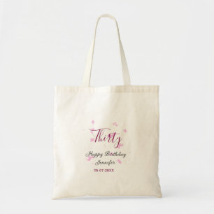 Bolso De Tela Treinta años purpurina rosa estrellas negro 30 fec