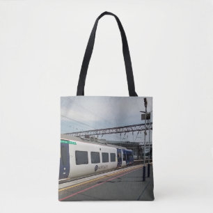 Bolso De Tela Tren azul y blanco