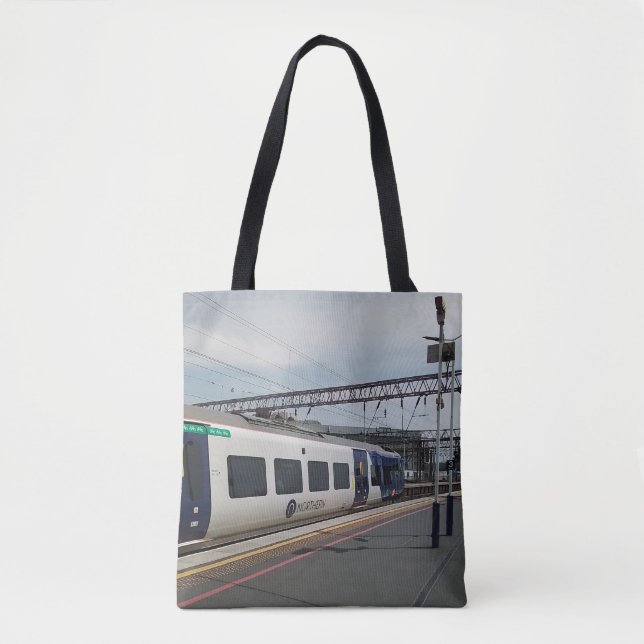 Bolso De Tela Tren azul y blanco (Anverso)