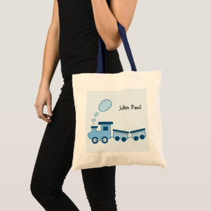 Bolso De Tela Tren Choo Choo Azul