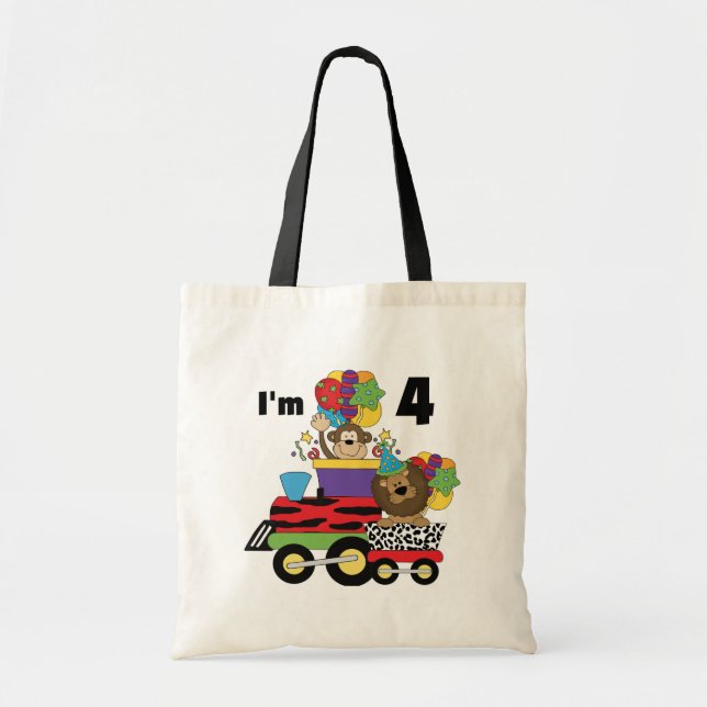 Bolso De Tela Tren de la jungla 4ª camisetas de cumpleaños y reg (Frente)