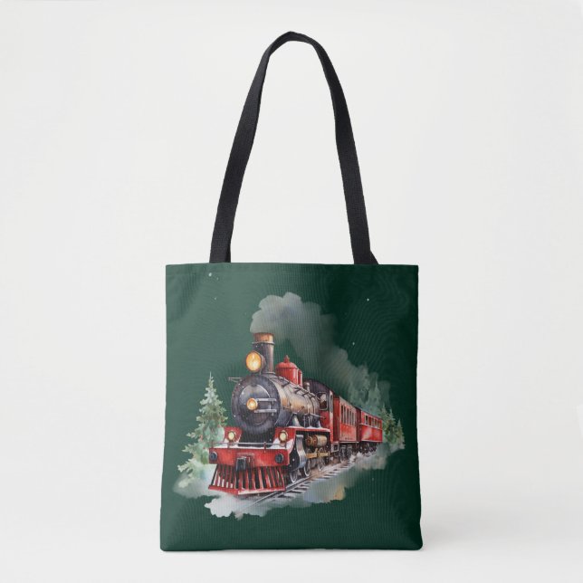 Bolso De Tela Tren de Navidad (Anverso)