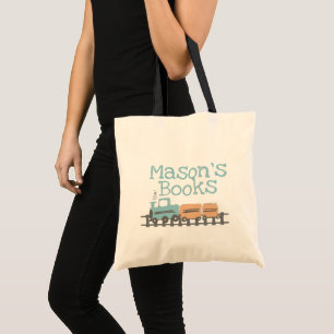 Bolso De Tela Tren de niños retro Nombre libros de biblioteca