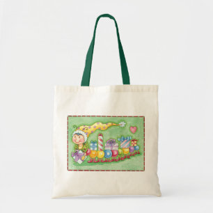 Bolso De Tela Tren de oruga navideño lindo con regalos