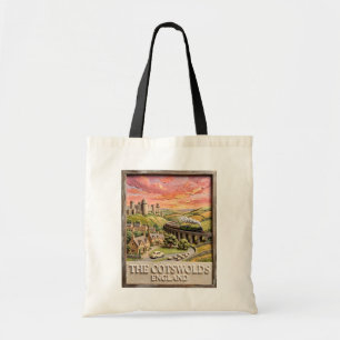 Bolso De Tela Tren de Vapor Cotswolds Castillo Campo Inglaterra