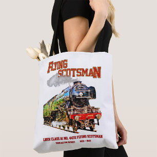 Bolso De Tela Tren de vapor de Escocia volante Locomotora ingles