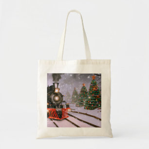 Bolso De Tela Tren forestal de árboles de Navidad