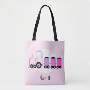 Bolso De Tela Tren locomotor de Chica corto con nombre