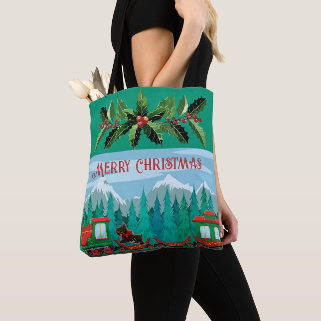 Bolso De Tela Tren navideño de Tiel Merry (Detalle)