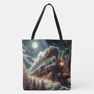 Bolso De Tela Tren nocturno de invierno/Navidades