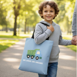 Bolso De Tela Trendy Blue Minimalist Dump Truck Big Dreams Canva