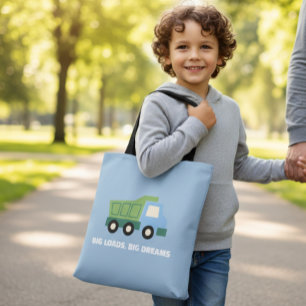 Bolso De Tela Trendy Blue Minimalist Dump Truck Big Dreams Canva