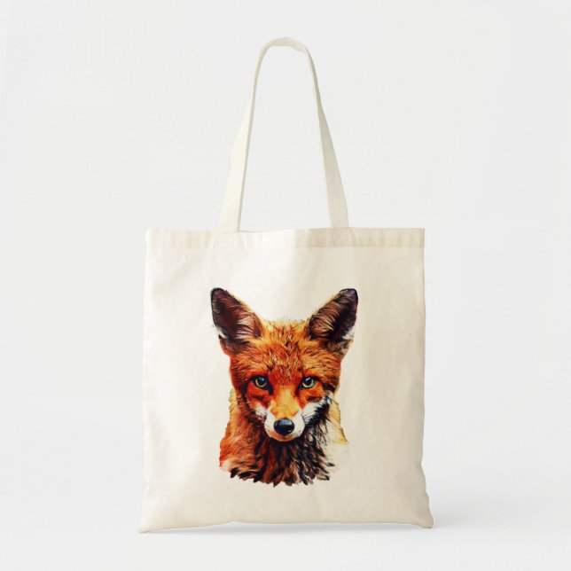 Bolso De Tela Trendy Cute Red Fox Head Tote Bag (Frente)