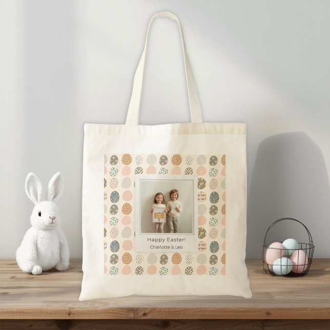 Bolso De Tela Trendy Pastel Easter Photo Tote Bag | Personalized (Subido por el creador)