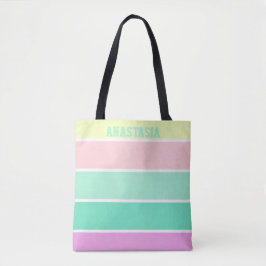 Bolso De Tela Trendy Pastel Stripes Personalized