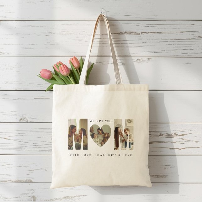 Bolso De Tela Trendy Personalized Photo WE LOVE YOU Mom (Subido por el creador)