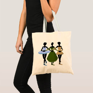 Bolso De Tela Tres Ballerinas Tote Bag