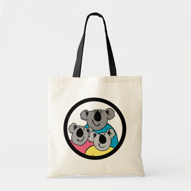 Bolso De Tela Tres bolsitas de tocador de Koala (Frente)